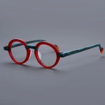 빨간 안경테 그린 수제 패션 고급안경프레임 레드 A. 373 그린 : 플릭스픽