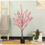벚꽃 조화 생화같은 가지 나무 넝쿨 벚꽃 인조 조화 D. 70cm 벚꽃 냄비 : FEELVARE