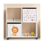 H6313 2단 4칸 바퀴형 심플책장 1color : 우수생활