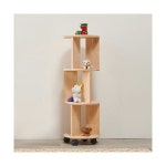 H6712 3단 고무나무 원형 이동선반 1color : 우수생활