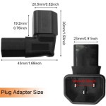 IEC 전원 연장 케이블 어댑터 C14 to C13 90도 꺾임 NR-US-401 고내열 : 비비드샵7