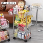 멀티철제트롤리 진열대 바퀴 정리 수납 접이식 틈새 2단 삼각 선반 화이트 플라스틱 : 바론무역