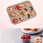 머핀틀 12구 베이킹 몰드 제과 제빵 홈베이킹 팬 오븐 도구 : 몰아이오