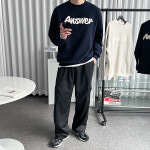 앤서 레터링 자수 오버핏 맨투맨 : boomstyle