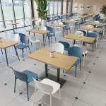 가구산책 양면 세라믹 4인 식탁 H6532 1 A. 기둥 슬레이트 흰색 테이블과 의자 2개 : 지끔마켓