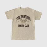 Hamptons 테니스 Rich 티셔츠 Tees 코튼 Tumblr Sport 클럽 루즈 복장 미국 유니섹스 스타일 여름 복고풍 반팔 White : 소피아그라피