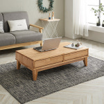 소파테이블 쇼파티테이블 거실소파테이블 엘다 원목 서랍 쇼파테이블 좌식식탁 거실좌탁 : 와우스토아