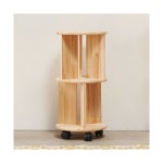 H6691 2단 삼나무 원형 이동선반 1color : 우수생활