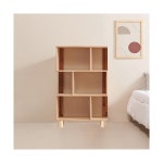 H6890 고무나무 3단 원목발 좌측형 책장 1color : 우수생활