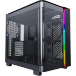Montech King 95 듀얼 챔버 ATX 미드 타워 PC 게이밍 케이스 고풍량 공구 없는 패널 견고한 곡면 강화 유리 전면 및 측면 ARGB 조명 블랙... 