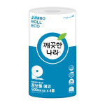 깨끗한나라 1겹 점보롤 에코 500m 4롤 : 디에치커머스
