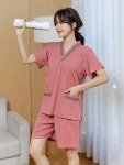빅사이즈 복 커플 편한 물리 상하세트 남자 뜸옷 여자 순면 잠옷 엄마 실내 : 와니하우스1