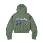 브라운브레스 BROWNBREATH W MESS SEOUL TAG CROP HOODIE - KHAKI : 아로--