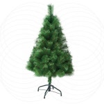 크리스마스트리 인조 소나무 우산형 접이식 가정용 실내 장식용 녹색 파인 트리 스탠드 포함 : 코델마켓