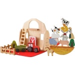 8591538 놀이 블록 만들기 취미 블럭 아이의 상상력을 키우는 목제 집 농장과 가족의 생활을 재현 교육용 완구 조립 및 분해가 간편 안전한 소재... 