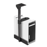 데스크탑 본체 벽걸이 높이조절 컴퓨터 쿨링 거치대 책상 하부 고정 브라켓 블랙 : 덕스잡화점