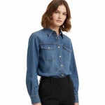 미니멀 캐주얼 COTTON POPLIN OVERSIZED RIVET SHIRT (F9495 683) (코튼 포플린 오버사이즈 리벳 셔츠) : AURIVIA