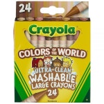 Crayola 24개입 대형 울트라 클린 세척 가능한 크레용, 세계 색상 : 재우네스토어