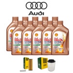 아우디 A8 60 TDI 엔진오일 (09-17년식) 쉘 울트라 0W30 10통+오일필터+에어필터 : 자동차  오일