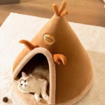 애견쇼파 미니 펫하우스 개 둥지 따뜻한 침대 사계절 유형 삼각형 텐트 폐쇄 고양이 개집 매트 매트리스 : 쭌딱스마일픽