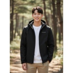 discoveryexpedition 남성 3LAYER 본딩 트레이닝 후드형 자켓 (BLACK) : 고경고경