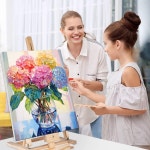 크리스마스 4팩 숫자별 페인트 액자 캔버스에 나무 이젤 눈사람 홈 월 장식용 브러시가 포함된 DIY 카디널 아크릴 유화 키트 8x12인치 : 기억을... 