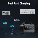 GRECELL 휴대용 발전소 300W 230Wh LiFePO4 (LFP) 배터리 1.5시간 고속 충전 최대 300W(피크 600W) AC 콘센트 2개 야외 캠핑용 태양광... 