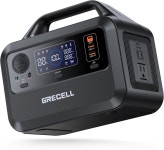 GRECELL 휴대용 발전소 300W 230Wh LiFePO4 (LFP) 배터리 1.5시간 고속 충전 최대 300W(피크 600W) AC 콘센트 2개 야외 캠핑용 태양광... 