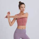 지퍼 앞지퍼 여성용 스포츠 브라탑 노와이어 하이서포트 심리스 운동복 요가 러닝용 착용감 편안한 브래지어 충격 흡수 기능성 속옷 : 추쓰토어