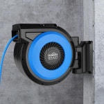 80피트 + 6.5피트 리트랙터블 에어 호스 릴 차고 작업장용 월 마운트 공압 자동 되감기 황동 피팅 굽힘 제한 장치가 있는 3인치 x 80인치... 