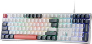 레드라곤 K668 RGB 게이밍 키보드 108 키 유선 기계식 키보드(핫키 4개 추가) 흡음 폼 업그레이드된 핫 스왑 소켓 혼합 색상 키캡 x 2 세트... 