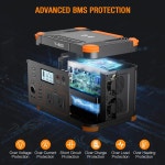 휴대용 발전소 500W(피크 1000W) 110V AC 콘센트 2개가 있는 519Wh 실외 태양광 발전기 백업 배터리 팩 RV용 500W 10포트 /Van 캠핑 낚시... 