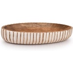 8707169 홈파티 플레이트 뷔페 데코 보울 키모나 장식 그릇 나무 테이블 중앙피스 반죽 농가 레스토랑 카페 14인치 x 6인치 2.3인치... 