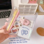 투명 파우치 다용도 문구 멀티 클리어 화장품 방수 휴대용 정리 : 쭈니네 창고