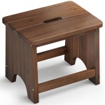 FANATU 33cm(13인치) 나무 스텝 스툴, 249.5kg(550파운드) 성인용 및 높이 미끄럼 있는 구조(리치 월넛, 방지 원스텝 용량, 33cm... 