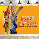 주토피아 2 닉 게리 링슬리 주디 만화방 기숙사 장식용 극장판 애니 포스터 굿즈 배경 소녀 공주 어린이 생일 파티 장식 침실 배너 : 선셋비치고릴라