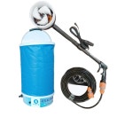 차량용 일체형 휴대용 고압 세차기 자동 정지 리튬 배터리 자흡식 강력 세척 브러시 포함 : 피터무역