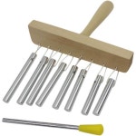 DYNWAVE 8톤 휴대용 윈드 차임 윈드 벨 무대 공연 테이블탑 윈드 차임 타악기 윈드 차임 교실 요가 키즈용 실버 : 붕붕18