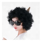 뿔달린 블랙 곱슬 아프로 도깨비 분장 연극 코미디 변장 축제 : 프렌드리빙