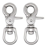 벤리우드 2개 트리거 스냅 회전 후크 3 /5 해병대 깃발 개 목줄용 헤비 듀티 316 스테인리스 스틸 클립(실버) 2 Silver : 어거스트커머스