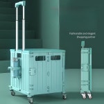 접이식 폴딩 카트 손수레 쇼핑 야채 보관 가방 포함  야외 피크닉 캠핑 및 식료품 쇼핑용 플라스틱 유틸리티 트롤리 : HAENAE