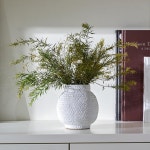 DN 디코네이션 꽃병 가정 장식용 세라믹 현대 주방용 작은 귀여운 /사무실 /거실 /서랍 /팜하우스 /맨텔 - 흰색 질감(작은) White-3.9in Set... 