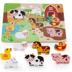 2살 유아 끼우기 동물농장 인지 발달완구 원목퍼즐 가축 소근육 쉬운퍼즐 창의력발달 : 올투비몰