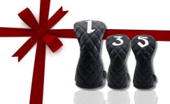 HELLO NRC 3피스 골프 클럽 헤드 커버 흑백 드라이버 세트 페어웨이 우드 135 남성용 하이브리드 프리미엄 PU 가죽 방수 및 방진 대부분의... 