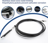 머큐리 머크루저 마리너 포스 아웃보드 모터스 마린 엔진 600A 1세대 원격 제어 케이블 교체 CC17918 (2pcs)에 적합한 ECOMARK 18피트... 