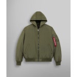 알파 인더스트리  ALPHA INDUSTRIES MA-1 후드 옥스포드 플라이트 자켓 OG-107 그린 : 헤메라-