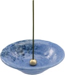 아사유 일본산 스틱용 소형 향 홀더 4.88인치(124mm) 전통 세라믹 재 캐처 및 황동 향로 세트 - 파란색 Blue : HOT픽