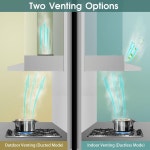 레인지 후드 30인치 하부장형 스테인리스 스틸 주방 환풍기 280CFM 로커 버튼 컨트롤 빌트인 스토브 덕트/덕트리스 전환 가능 2단 팬... 