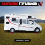 RV 캠퍼 레벨링 키트 블록 램프에는 커브 레벨러 2개 휠 초크 미끄럼 방지 매트 여행 트레일러 및 모터홈용 캐리백이 포함되어 있습니다 : 에어바이A