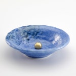 아사유 일본산 스틱용 소형 향 홀더 4.88인치(124mm) 전통 세라믹 재 캐처 및 황동 향로 세트 - 파란색 Blue : HOT픽